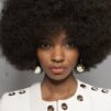 Woman with fully blown afro